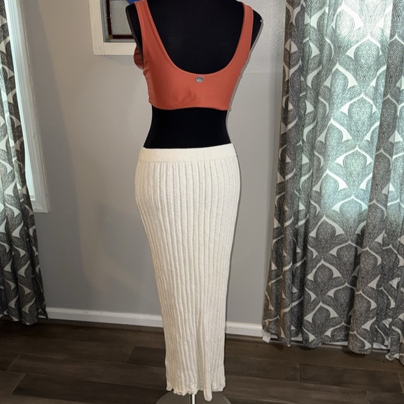 Free People Beach Lightweight Rib Knit Drawstring Skirt SZ Small - Picture 7 of 12